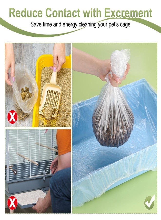 M METERXITY 100-Pack Disposable Cage Liner 28" x 20", Small Animal Clear Plastic Rabbit Bird Cage Liner Bag, Toilet Tray Replacement Universal Film ForParrot/Guinea Pig/Hamster Litter Box - Image 4