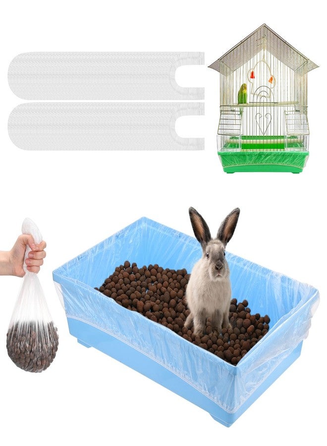 M METERXITY 100-Pack Disposable Cage Liner 28" x 20", Small Animal Clear Plastic Rabbit Bird Cage Liner Bag, Toilet Tray Replacement Universal Film ForParrot/Guinea Pig/Hamster Litter Box - Image 1
