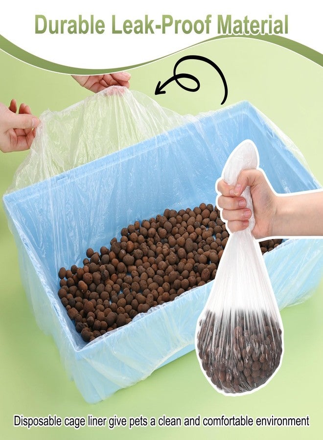 M METERXITY 100-Pack Disposable Cage Liner 28" x 20", Small Animal Clear Plastic Rabbit Bird Cage Liner Bag, Toilet Tray Replacement Universal Film ForParrot/Guinea Pig/Hamster Litter Box - Image 2
