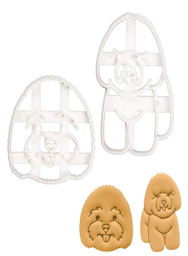 Bakerlogy Set of 2 Bichon Frise cookie cutters (Design: Face and Body), 2 pieces - Bakerlogy - Image 1