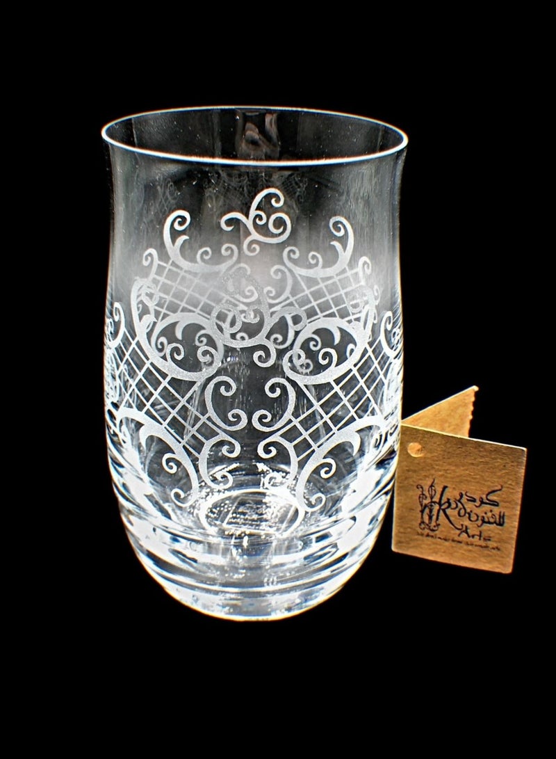كودو آرتس أكواب زجاج للماء او العصائر مزخرفة 6 قطع - Image 2