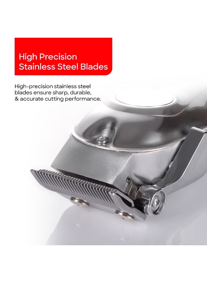 Sanford Rechargeable Hair Clipper, Full Metal Body, High-Precision Stainless Steel Blades, 2000mAh Lithium Battery, 120 Mins Working - Image 4