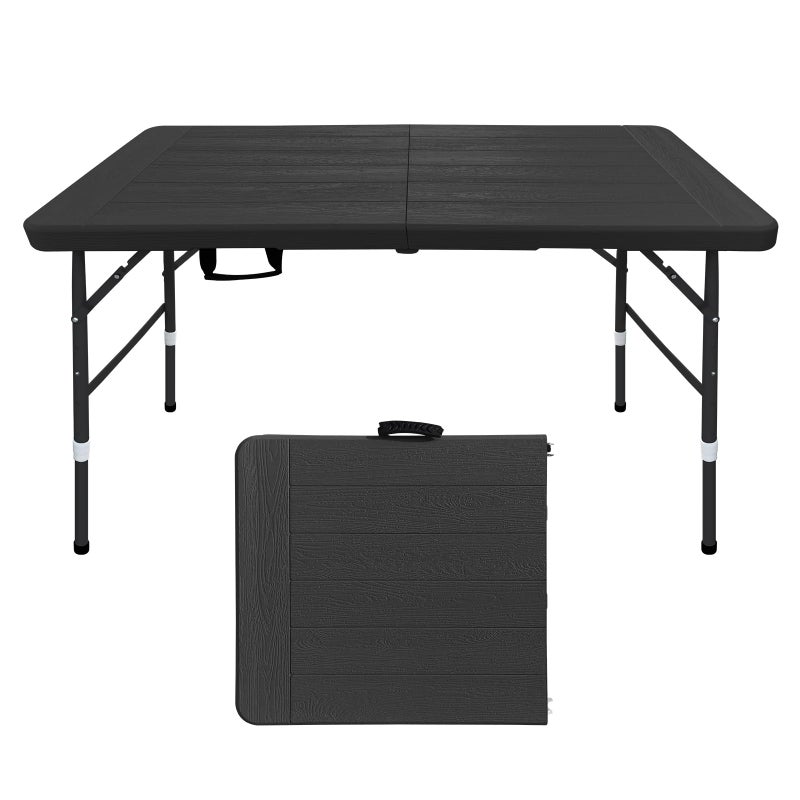 ICSPOID Folding Table, 4FT/6 FT Foldable Table with Carrying Handle, Steel Legs Heavy Duty Portable Utility Table for Party, Dining, Wedding, Events, Picnic Indoor, Outdoor, Camping - Image 1