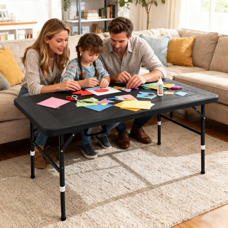 ICSPOID Folding Table, 4FT/6 FT Foldable Table with Carrying Handle, Steel Legs Heavy Duty Portable Utility Table for Party, Dining, Wedding, Events, Picnic Indoor, Outdoor, Camping - Image 4