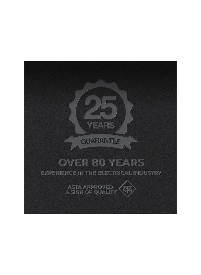 promass Electrical Double Switched Power Plug Wall Socket, Screwless, Evolve, Matt Black, 13A, PCDMB22B - Image 5