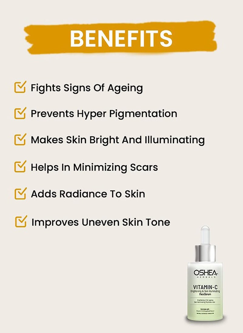 Oshea Herbals Vitamin C Brightening and Skin Illuminating Face Serum 30ml - Image 5