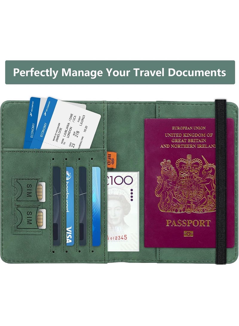 Passport Holder for Travel Essentials, Passport Wallet Cover Case for Travel Must Haves Accessories,Passport Book Holders for Women and Men Green - Image 5