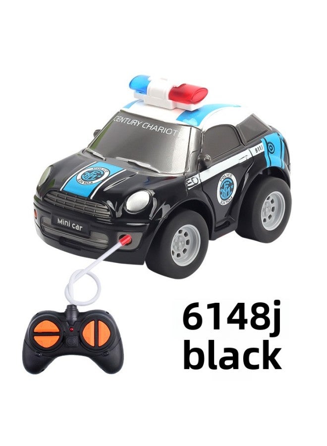 Four-way Wireless Remote Control Off-road Vehicle Model Children's Cartoon Toy Car Hot Sale-Color:Remote Control Police Car-Black 【English Color Box】 6148J - Image 1