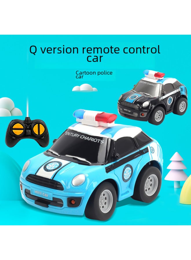 Four-way Wireless Remote Control Off-road Vehicle Model Children's Cartoon Toy Car Hot Sale-Color:Remote Control Police Car-Black 【English Color Box】 6148J - Image 2