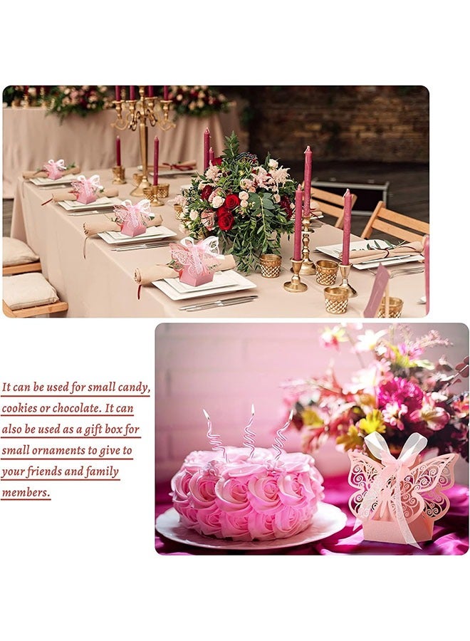 20-Piece erfly Candy Boxes with Ribbons, Cookie Present Boxes Chocolate Box for Wedding Girl Bridal Birthday Party Decoration Supplies (Pink) - Image 5