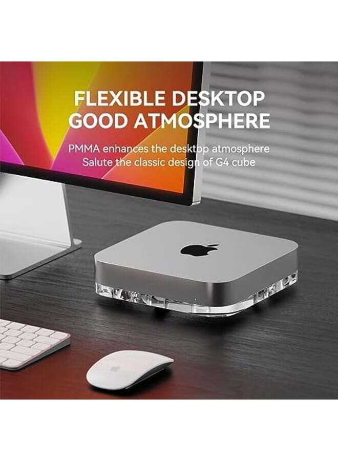 Excefore Desktop Stand For Mac Mini And Mac Studio Two Sided Pmma Transparent Anti Slip Holder Dissipation And Dust Proof Base Is Suitable For Mac Mini M1 M2 Host Accessories - Image 2