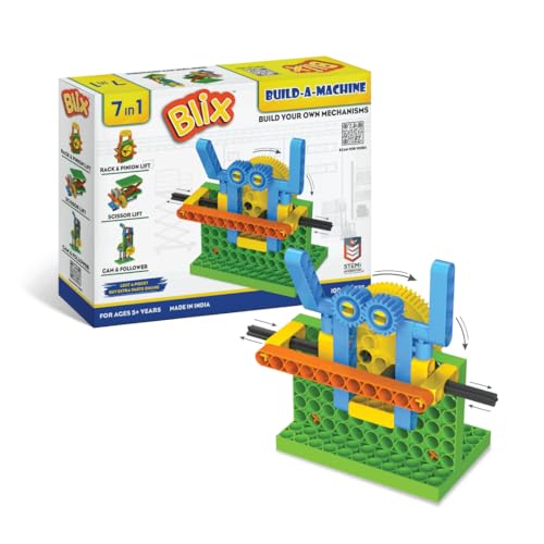 Blix Build-A-Machine STEM Kit for Kids 5+ Years, Educational Toy to Learn Mechanical Movements - Image 1