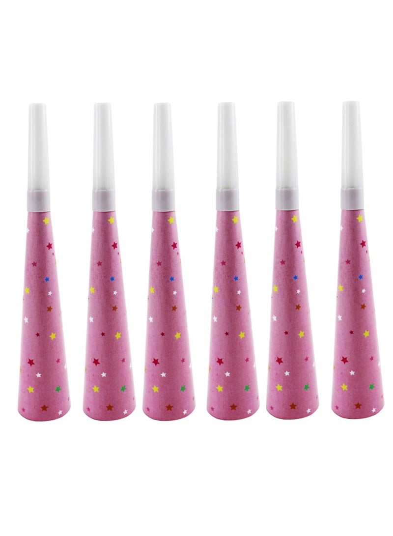 PARTY FUN 6pc Happy Birthday Horns 7.5inch | Noisemaker Party Blowers For Adults, Kids Birthday Party Supplies - Image 1