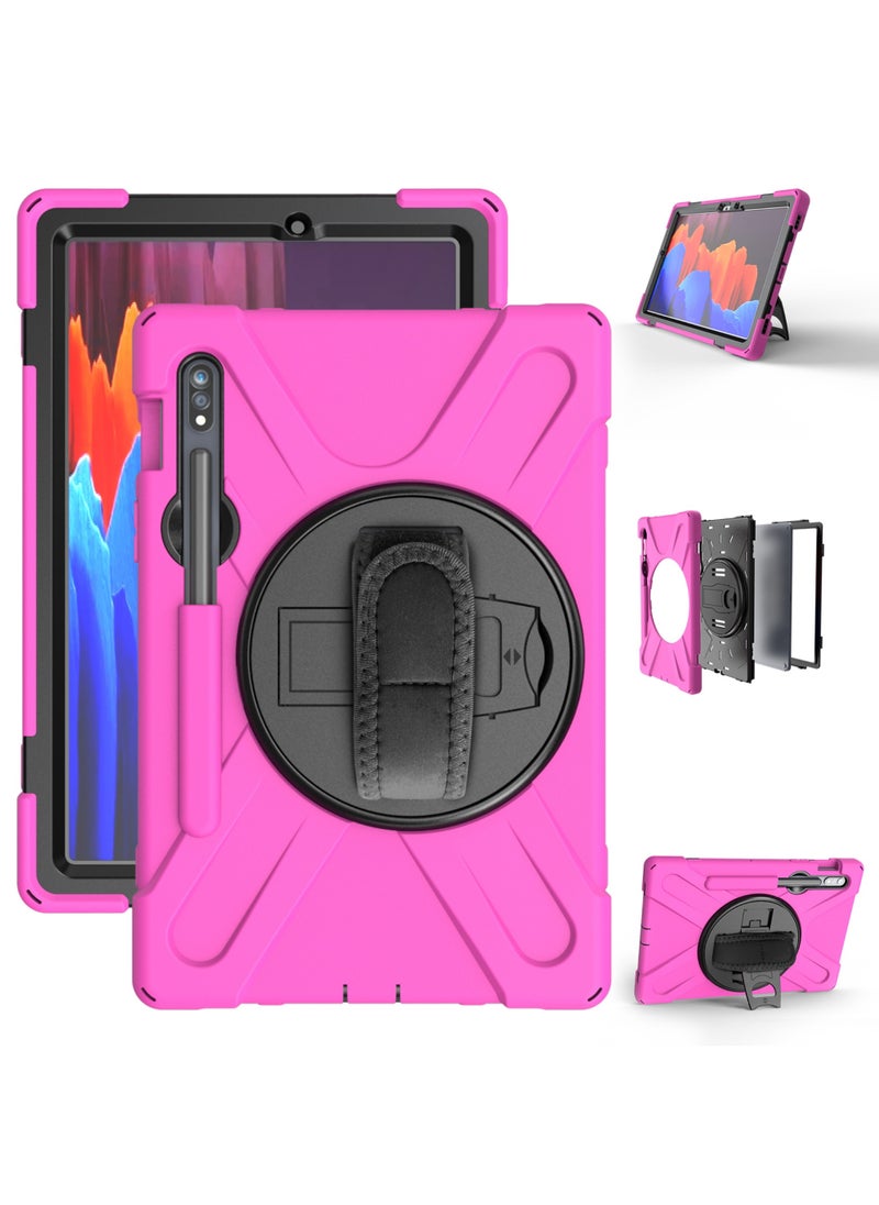 Rock Pow - Cover Case For Samsung Galaxy Tab S10FE 10.9inch 2025/S9FE 10.9 inch and S9 11inch Case 2023/Tab S8 11 inch 2022/Tab S7 11 inch 2020 Silicone Case with 360 Rotating Kickstand Handle Grip S Pen Holder - Image 1