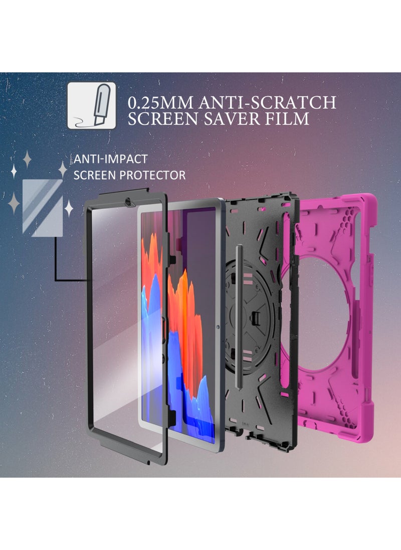 Rock Pow - Cover Case For Samsung Galaxy Tab S10FE 10.9inch 2025/S9FE 10.9 inch and S9 11inch Case 2023/Tab S8 11 inch 2022/Tab S7 11 inch 2020 Silicone Case with 360 Rotating Kickstand Handle Grip S Pen Holder - Image 1