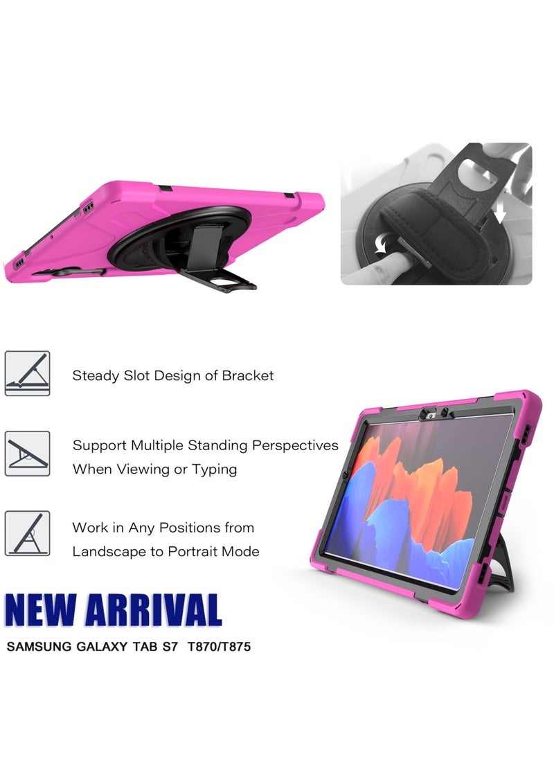 Rock Pow - Cover Case For Samsung Galaxy Tab S10FE 10.9inch 2025/S9FE 10.9 inch and S9 11inch Case 2023/Tab S8 11 inch 2022/Tab S7 11 inch 2020 Silicone Case with 360 Rotating Kickstand Handle Grip S Pen Holder - Image 1
