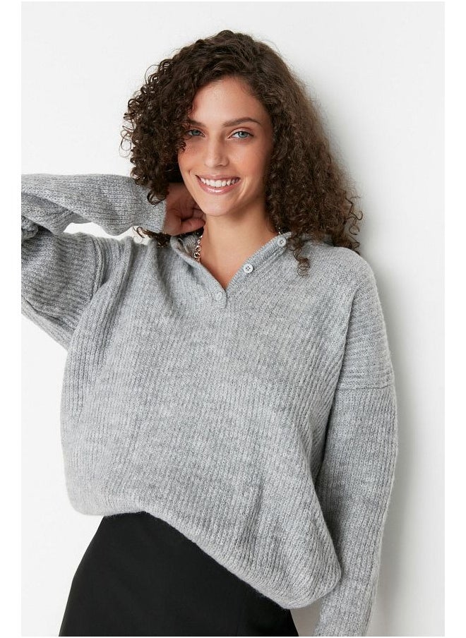 trendyol Sweater - Gray - Standard  - Image 4