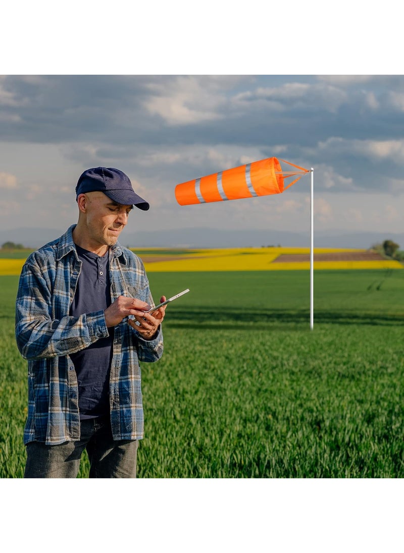 Marsui 10 Pcs Airport Windsocks 40 Inch Outdoor Hanging Heavy Duty Wind Direction Measurement Wind Sock Windsocks with Reflective Belt for Outdoors Airport Farm Park Orange  - Image 4