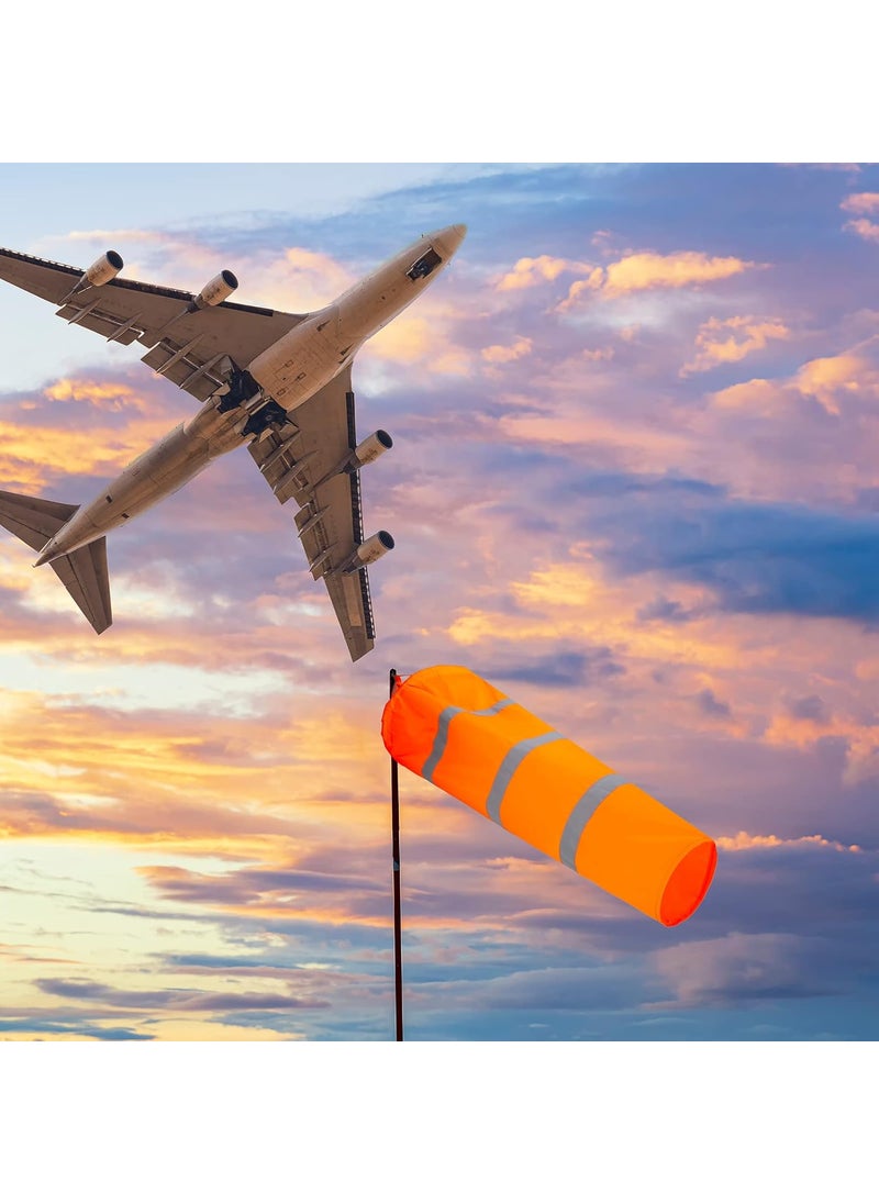 Marsui 10 Pcs Airport Windsocks 40 Inch Outdoor Hanging Heavy Duty Wind Direction Measurement Wind Sock Windsocks with Reflective Belt for Outdoors Airport Farm Park Orange  - Image 5