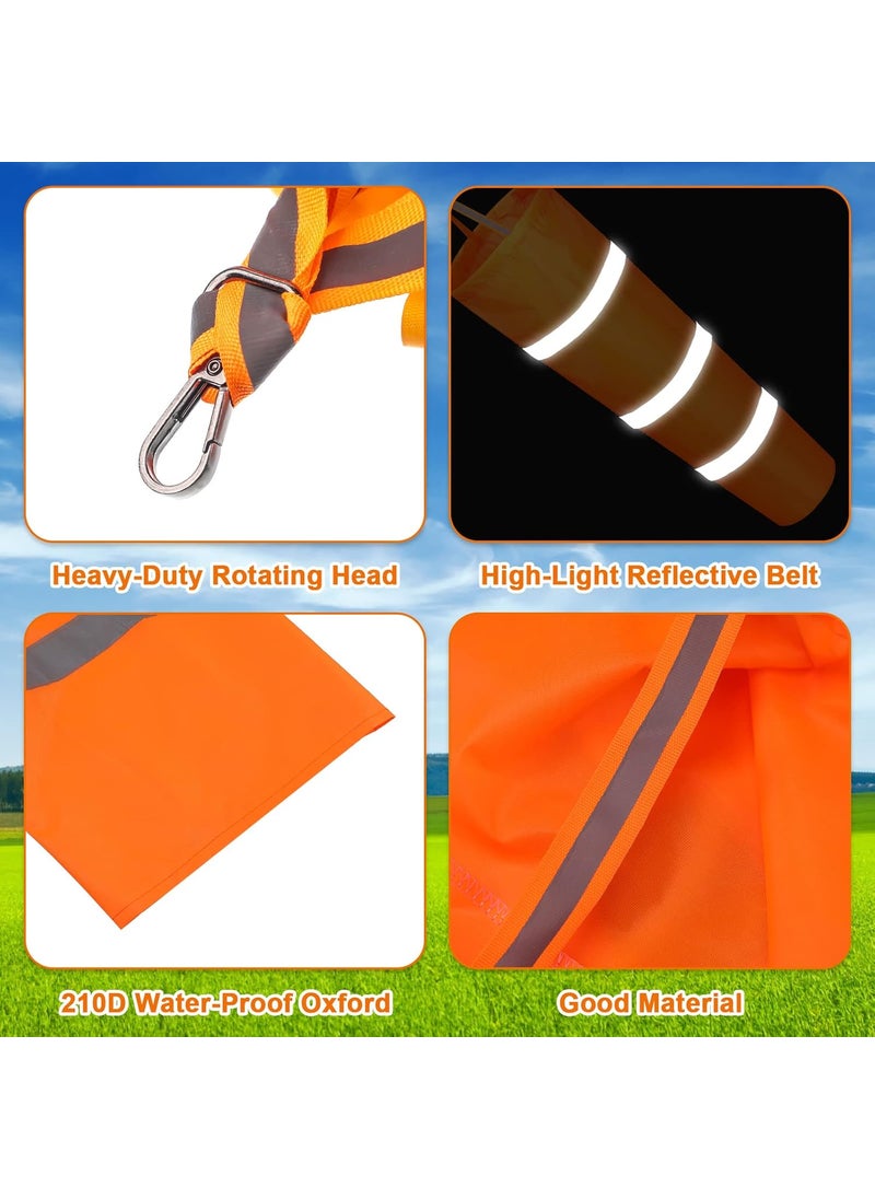 Marsui 10 Pcs Airport Windsocks 40 Inch Outdoor Hanging Heavy Duty Wind Direction Measurement Wind Sock Windsocks with Reflective Belt for Outdoors Airport Farm Park Orange  - Image 3