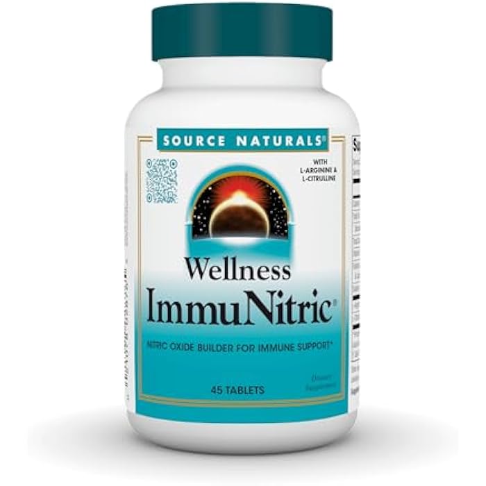 Source Naturals Wellness Immunitric, Nitric Oxide Builder for Immune System Support*, with L-Arginine & L-Citrulline - 45 Tablets - Image 1