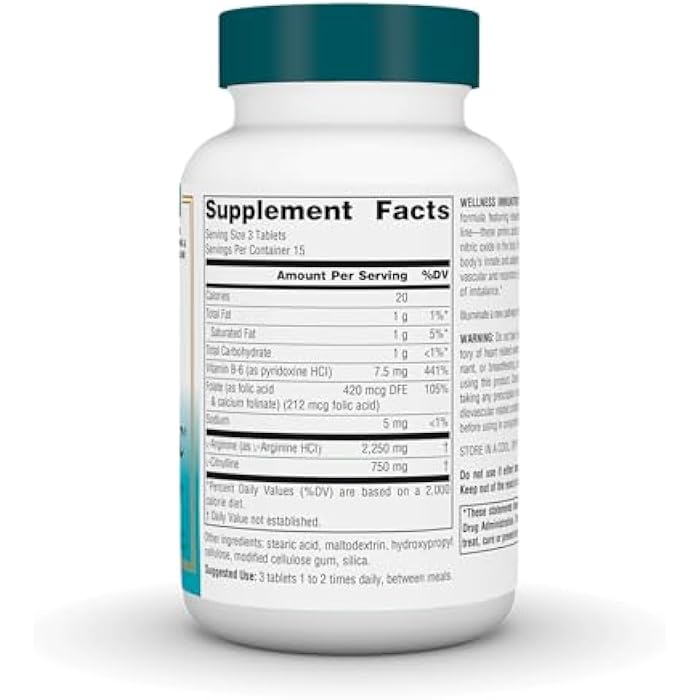 Source Naturals Wellness Immunitric, Nitric Oxide Builder for Immune System Support*, with L-Arginine & L-Citrulline - 45 Tablets - Image 2