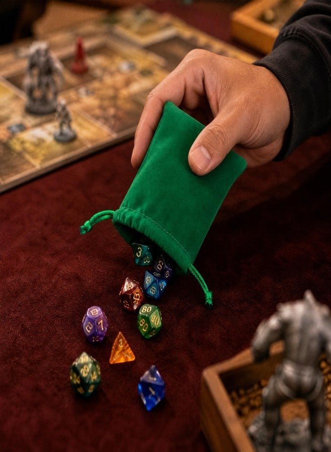 Tapleap Jewelry Bags, 12Pcs Green Velvet Coin Pouch, 3x4 Drawstring Bags, Wedding, For Graduation, Juneteenth, Father's Day Favors Wrapping Dnd Dice, Jewelry, Resin Runes, Mini Urns - Image 2