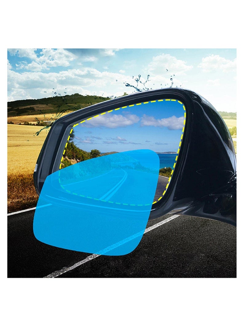 Rearview Mirror Rain Film - Blue Car Rearview Mirror Rain Protective Film | Anti-Fog Rainproof Sticker | Automotive Exterior Accessories for Cars, Trucks (Bus) - Image 1