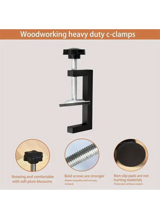 2pcs Heavy Duty 2 Inch C Clamps Adjustable Jaw Metal Woodworking Tool For DIY - Image 5