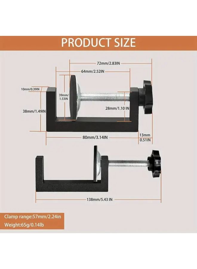 2pcs Heavy Duty 2 Inch C Clamps Adjustable Jaw Metal Woodworking Tool For DIY - Image 4
