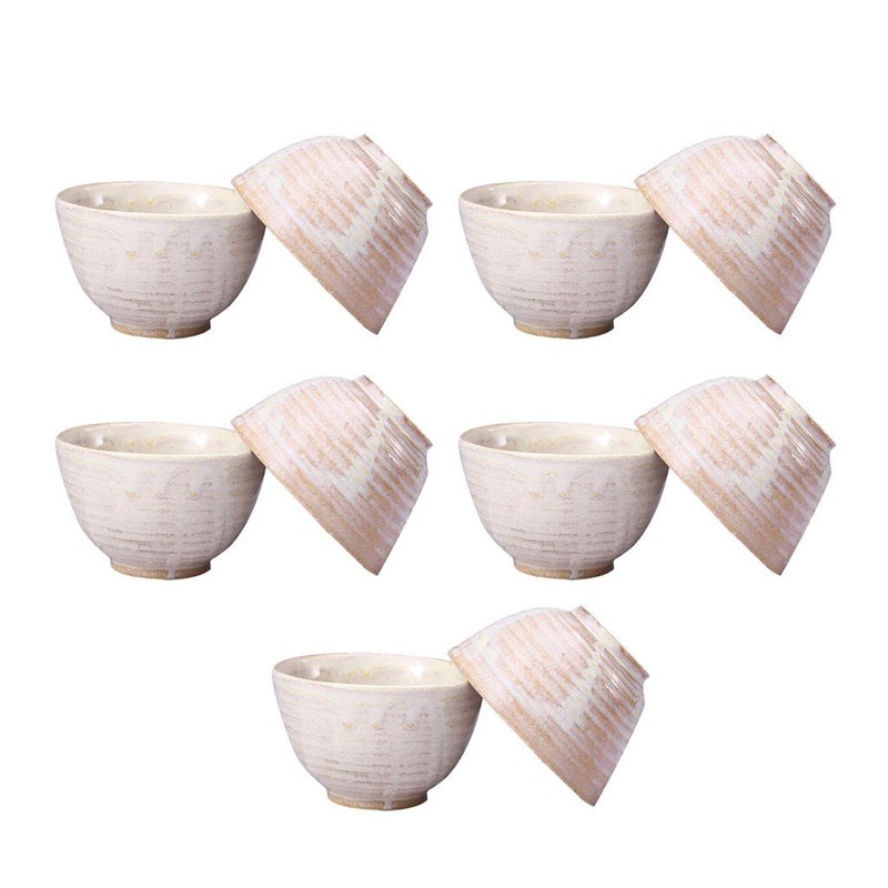 Caffeine Ceramic Handmade White Studio Dessert Bowl Set of 10