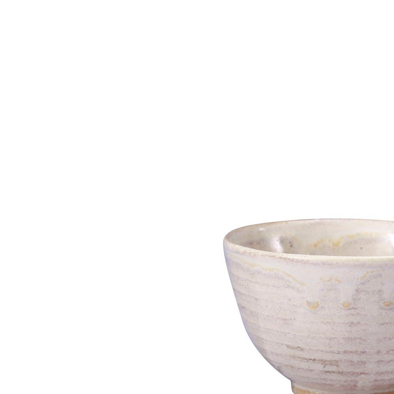 Caffeine Ceramic Handmade White Studio Dessert Bowl Set of 10