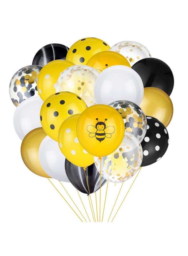 Skylety 100 Pcs Bee Balloons Decorations Kit Happy Bee Day Dots Balloon Confetti Black Yellow Latex Favor for Birthday Party Decoration - Image 1