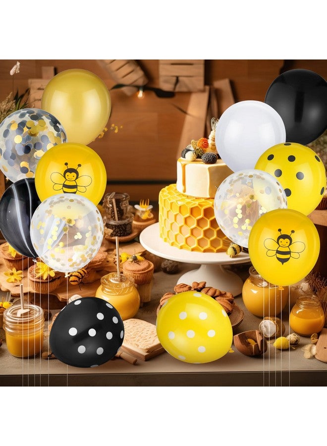 Skylety 100 Pcs Bee Balloons Decorations Kit Happy Bee Day Dots Balloon Confetti Black Yellow Latex Favor for Birthday Party Decoration - Image 5