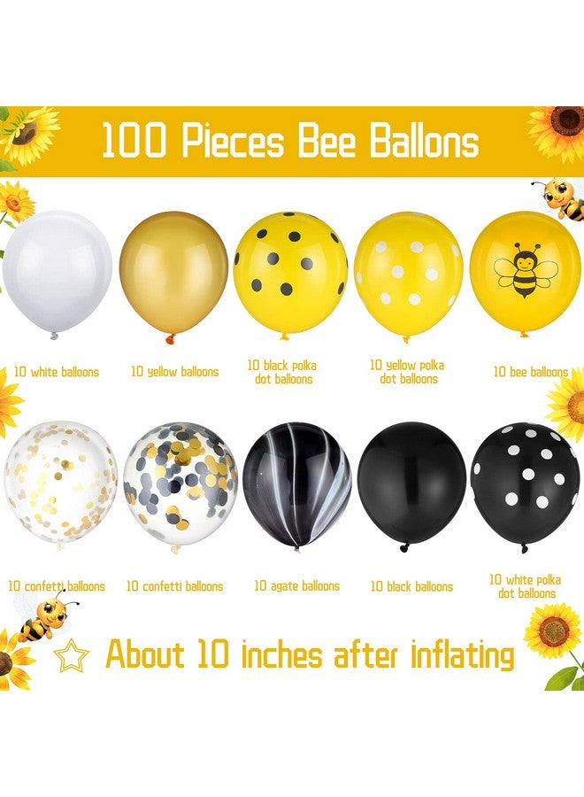 Skylety 100 Pcs Bee Balloons Decorations Kit Happy Bee Day Dots Balloon Confetti Black Yellow Latex Favor for Birthday Party Decoration - Image 2