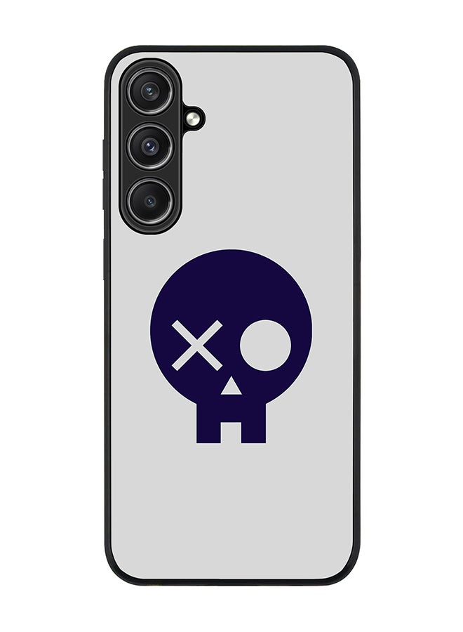 Stylizedd Rugged Black Edge case for Samsung Galaxy S23 FE, Custom Slim fit Flexible Anti Drop Thin Phone Case Cover - Skull Patch  - Image 1
