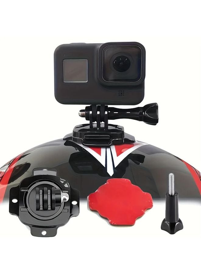 قاعدة سوداء للخوذة كاميرا 360 دوارة بقاعدة ملصقات لاصقة منحنية لهيرو 12، 11، 10، 9، 8 وكاميرات أكشن من SJCAM وAKASO - Image 2