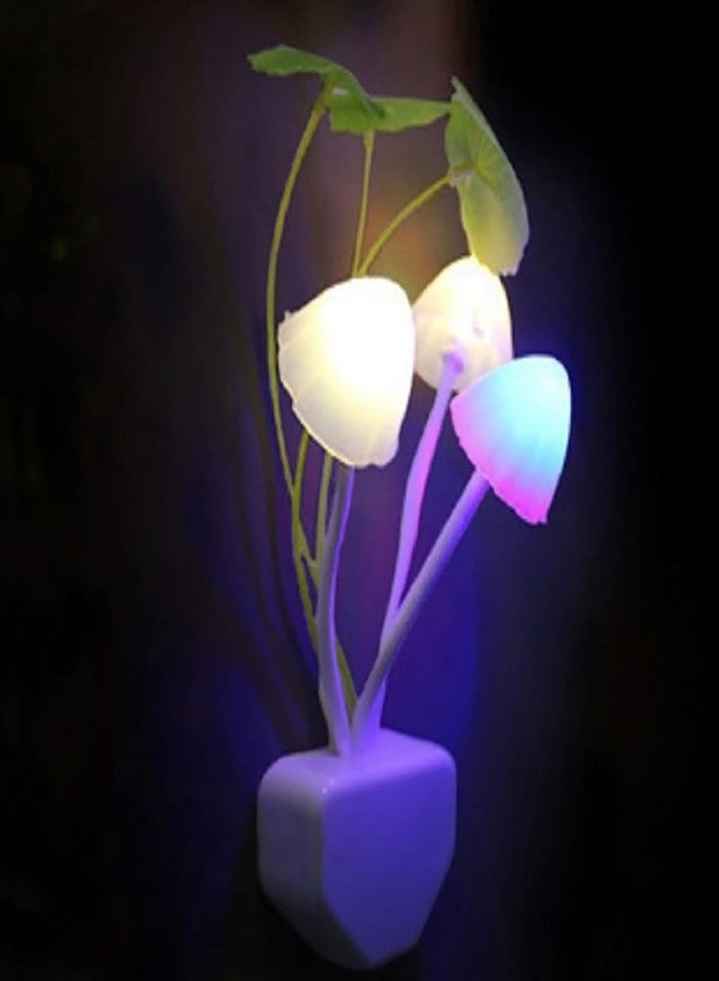 MARMIX Plastic 3D LED Night Lamp with Smart Sensor Auto On/Off, Color-Changing Mushroom Flowers, Beautiful Illumination Home Decoration Light for Bedroom, Corridor Multicolor - Image 1