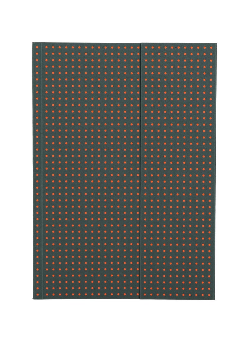 Paper-Oh Circulo Grey on Orange A5 Lined Wrap Closure 112 Pages 100gsm Notebook - Image 1
