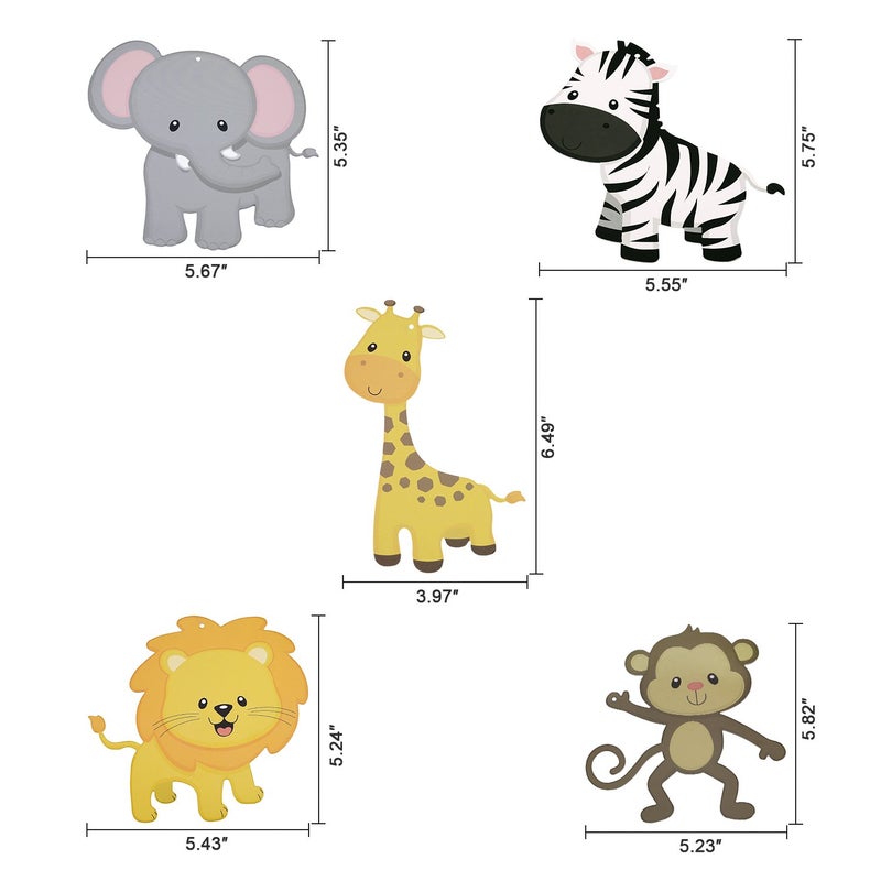 Konsait Jungle Animal Hanging Swirl Decoration(30Pack), Safari Theme Zoo Swirls Animals Birthday Party Spirals Home Ceiling Wall Decor for Woodland Farm Baby Shower Favor Supplies Decor - Image 3