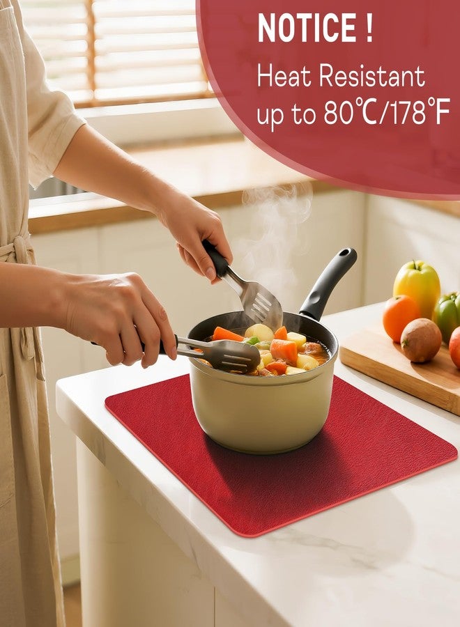 APLKER Faux Leather Placemats Set of 6, Washable Place Mats, Vinyl Placemats Wipeable Waterproof Oil-Proof Heat Resistant PU Table Mats for Dining, Kitchen, Hotel(Red) - Image 5