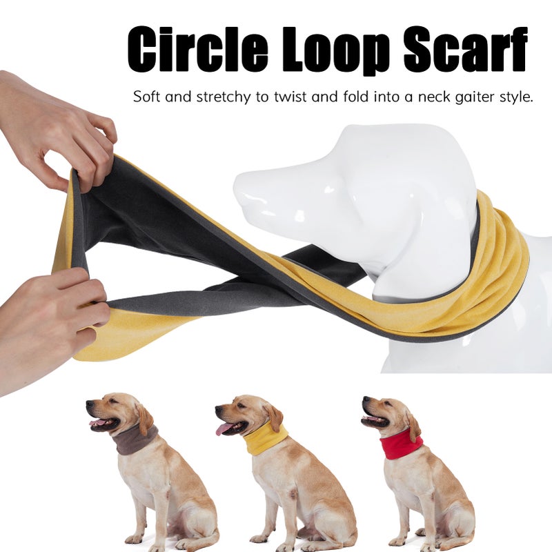 Dog Scarf Reversible Warm Circle Loop Scarf Pet Neck Warmer Gaiter for Winter - Image 5