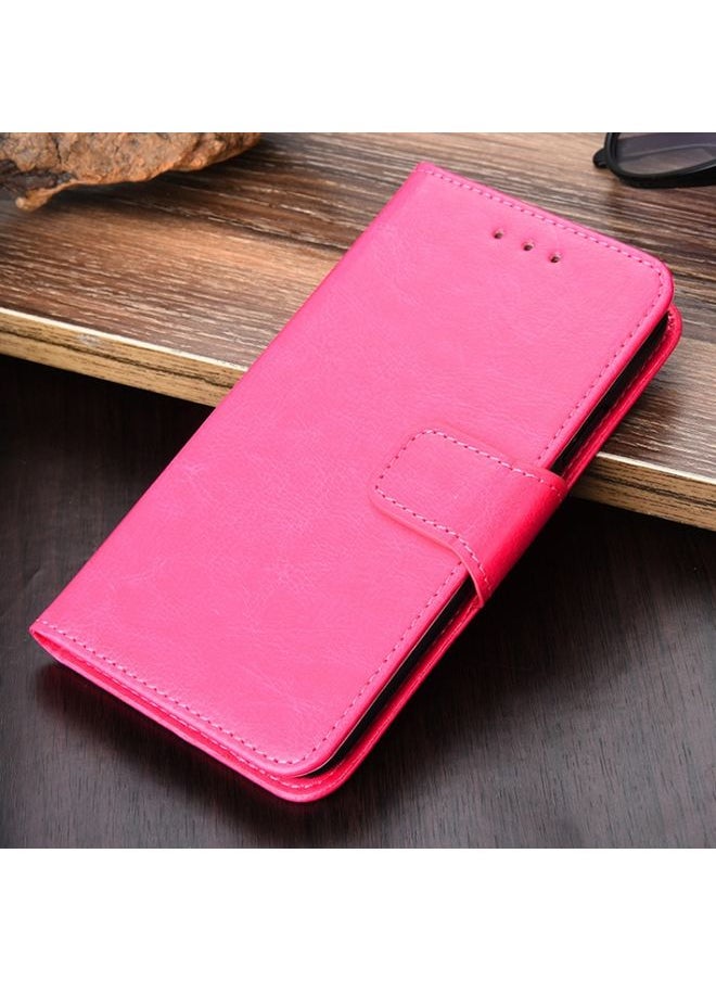 HuHa Case Cover For For Tecno Pop 4 Crystal Texture Horizontal Flip Leather Case with Holder & Card Slots & Wallet(Rose Red) 