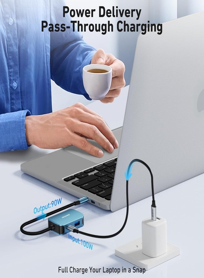 بنفي موزع BENFEI USB-C 4 في 1، محول USB Type-C إلى HDMI وVGA، محول USB-C إلى USB، يدعم تقنية USB Type-C Power Delivery، متوافق مع iPhone 15 Pro/Max، وMacBook Pro/Air 2023، وiPad Pro، وiMac، وS23، وXPS 17 - Image 3