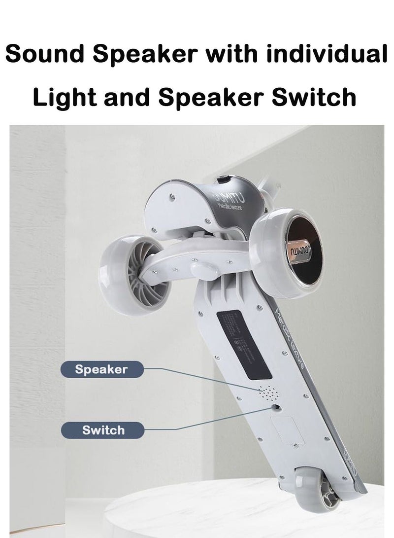 جي تي-ويل سكوتر للأطفال 5 في 1 قابل للطي مع 3 عجلات إضاءة LED ومقعد ومصباح LED آمن وموسيقى للأطفال - Image 5