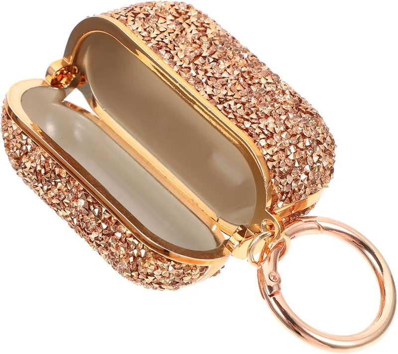 Glitter Earbuds Case For Airpods Gen 3 With Detachable Keychain Lightweight Chic Gold - Image 1