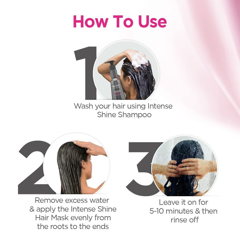 BBLUNT Intense Shine Hair Mask | with Rice & Silk Protein for Soft & Shiny Hair | Natural Deep Conditioning Masque for Damage & Frizz Control | 8.82 Oz/250g - Image 3