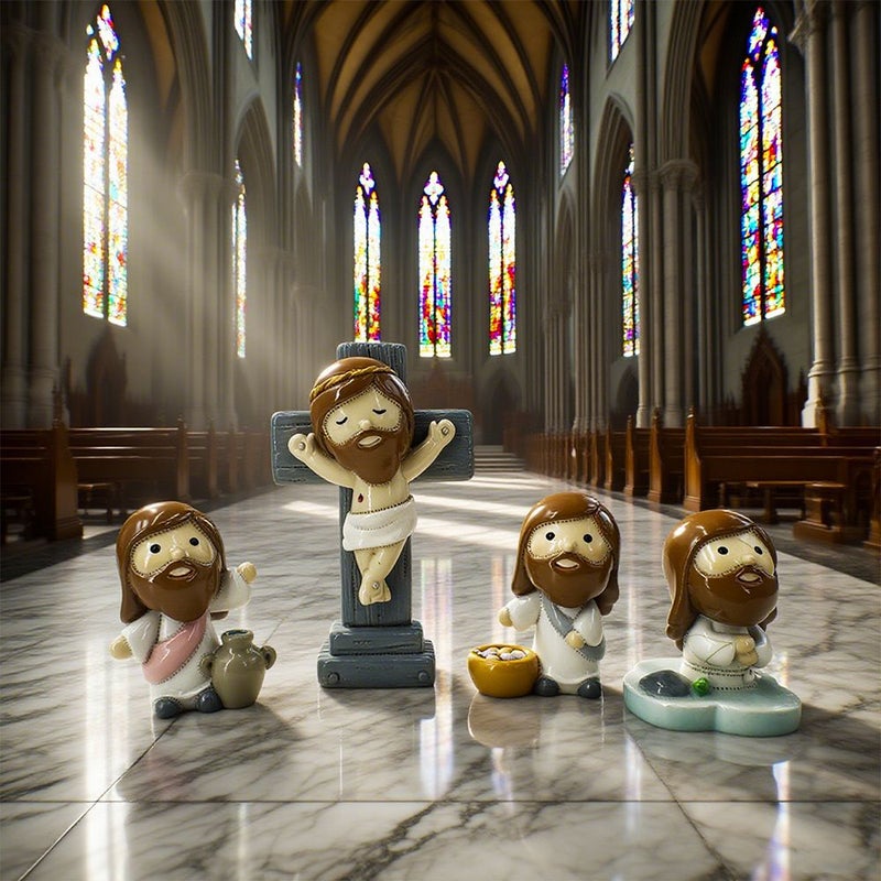 Resin Cartoon Nativity Figure Ornament for Good Friday - Image 4