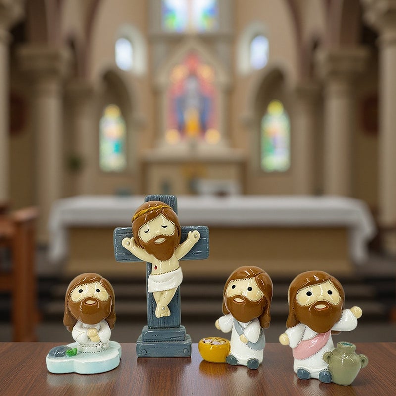 Resin Cartoon Nativity Figure Ornament for Good Friday - Image 1