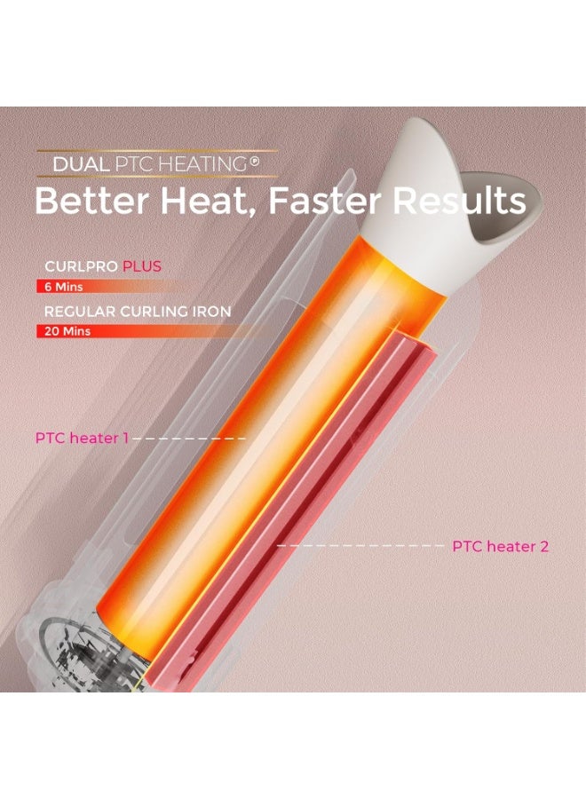 TYMO Upgraded Automatic Rotating Curling Iron - CurlPro Plus Long Barrel for Long Hair, Ceramic Hair Curler with Anti-Scald, Tangle-Free, 600M Ionic, Dual Voltage, Gold, 25mm - Image 4